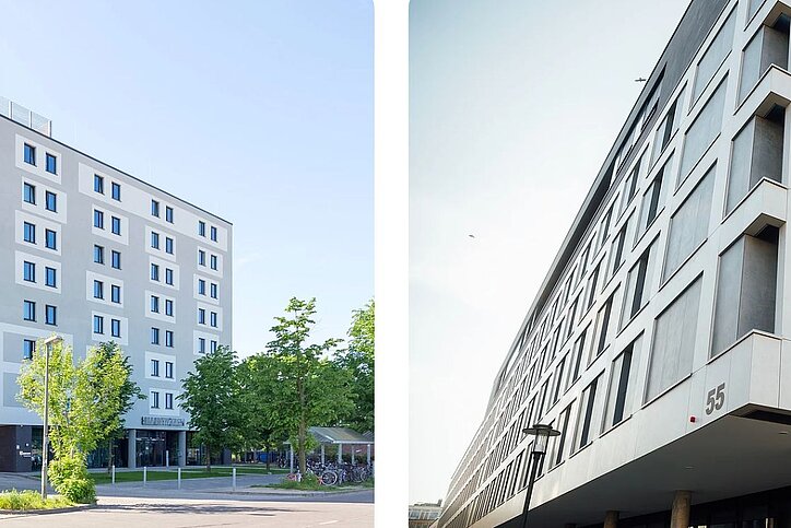 Transaktionserfolg für Livory: Der Projektentwickler konnte eine renovierte Immobilie in Berlin (l.) und eine neue in Bielefeld (r.) an einen institutionellen Investor verkaufen. © Amaury Wenger, Nazariy Kryvosheyev / Livory Group