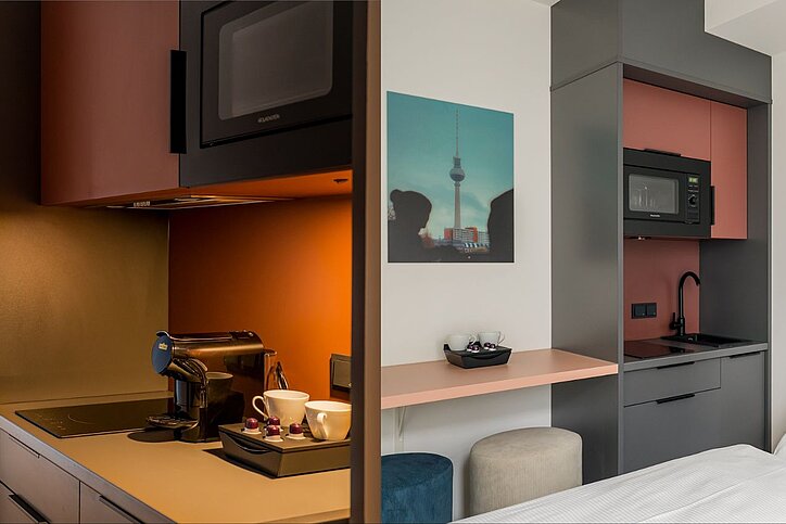 Homaris setzt auch im neuen Berliner Haus auf Mikrolösungen bei den Serviced Apartments © Homaris / Christoph Leib