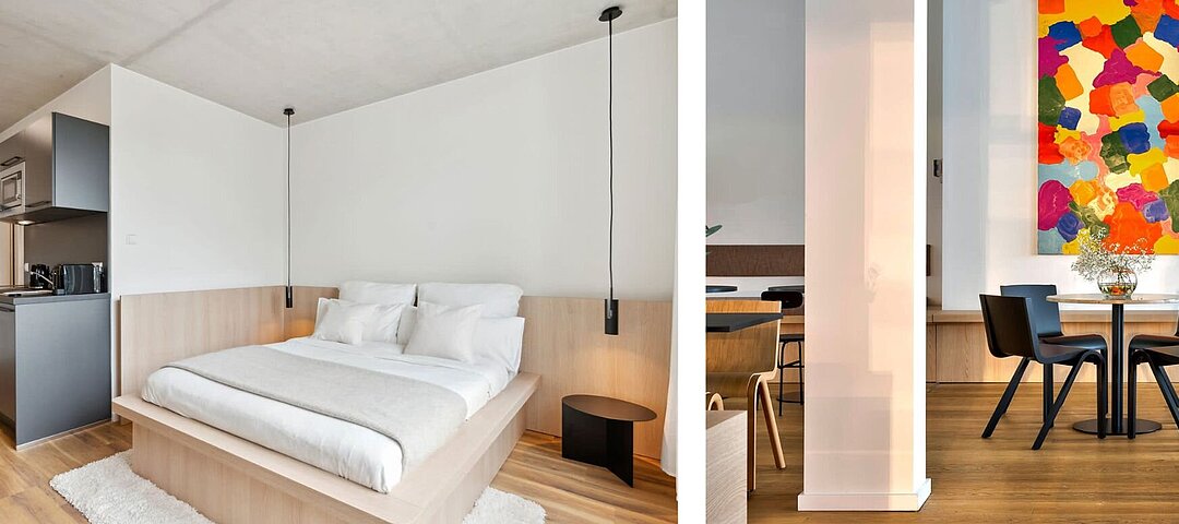 Neben den Apartments wird Habyt im Münchner Quartier auch eine Sauna, ein Gym und Café betreiben. © Felix Steck Photographer für Habyt