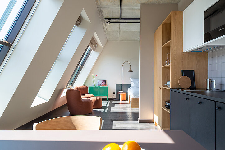 Blick in eines der Apartments des neuen STAYERY-Standorts © Stayery Fürth Blick in eines der Apartments des neuen STAYERY-Standorts © Stayery Fürth